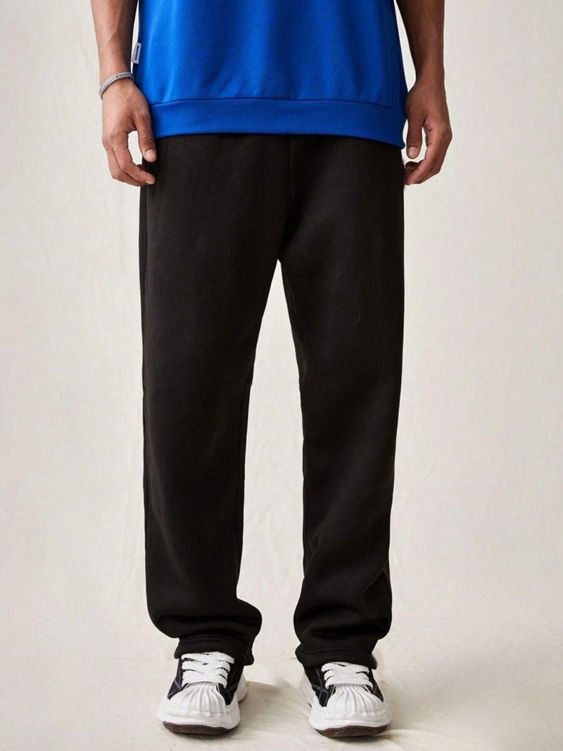 FLYNOFF Black Solil Loose Fit Track Pant - Image 1